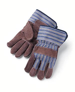 Charcoal Leather Palm Work Gloves